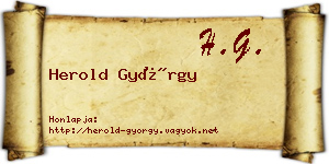 Herold György névjegykártya